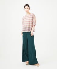GBBGB36300 Sybilla(シビラ) 先染めチェックドルマンスリーブブラウス パープル系