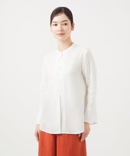 GBBGB70330 Sybilla(シビラ) ウェーブデザインリネンブラウス ホワイト