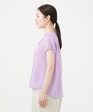 GBBHD30270 Sybilla(シビラ) リネンローンパフスリーブボタンブラウス ラベンダー