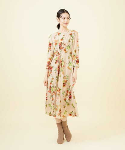 GBECA90630 Sybilla クリスマスローズプリントドレス