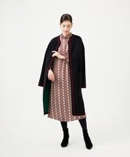 GBECD01700 Sybilla(シビラ) ジオメトリックオパールハイネックドレス レッド系
