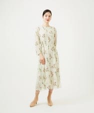 GBEED01900 Sybilla(シビラ) ドットフラワー刺繍ドレス ライトベージュ