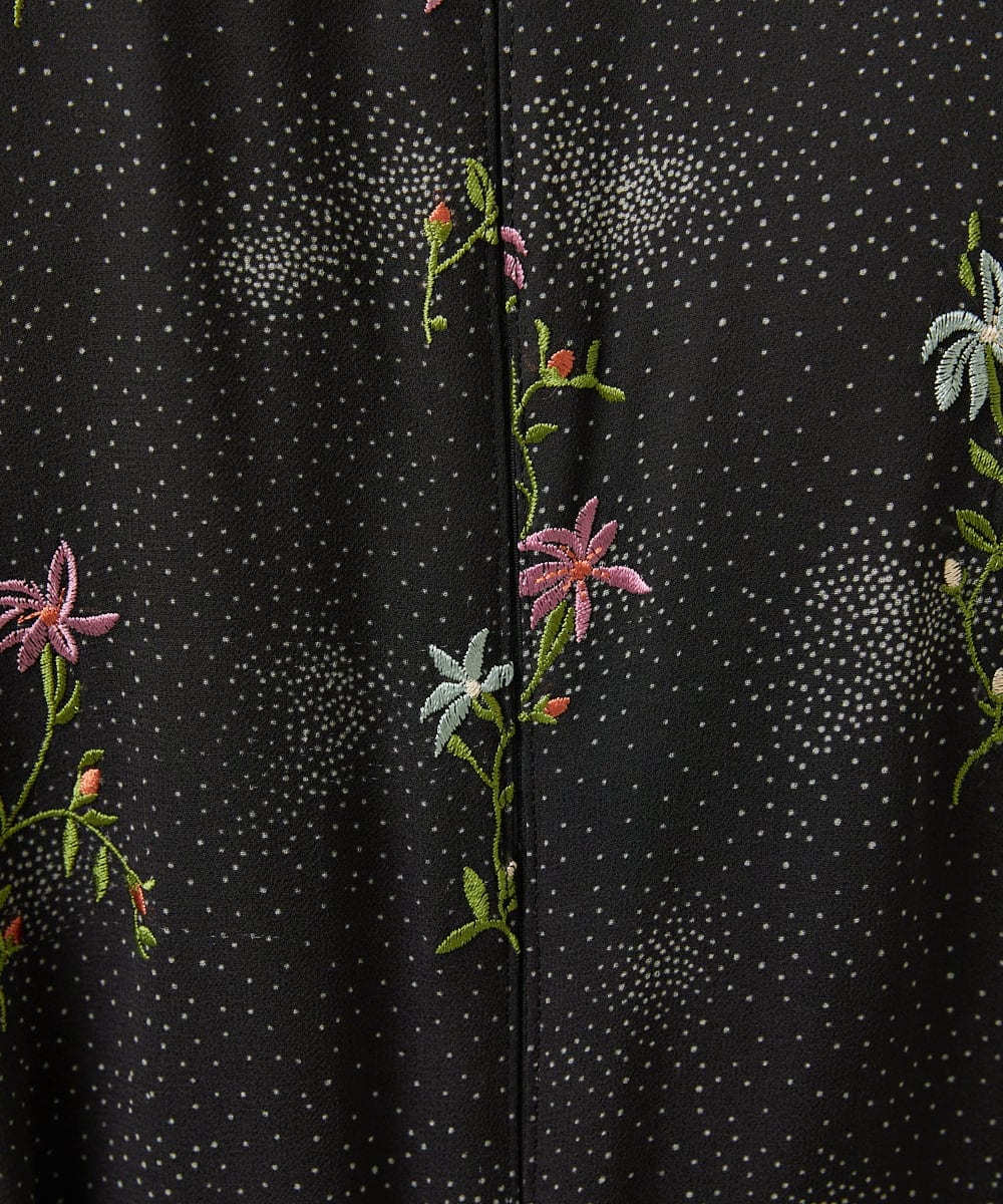 GBEED01900 Sybilla(シビラ) ドットフラワー刺繍ドレス ブラック
