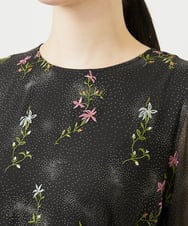 GBEED01900 Sybilla(シビラ) ドットフラワー刺繍ドレス ブラック