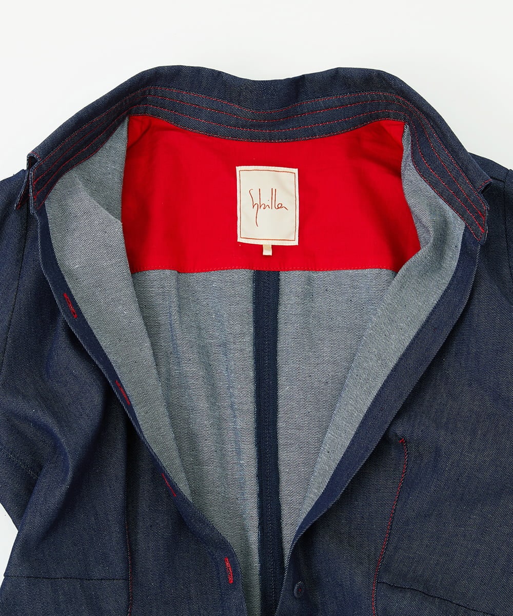 GBEGF06600 Sybilla(シビラ) 【再入荷】ステッチデニムドレス ネイビー
