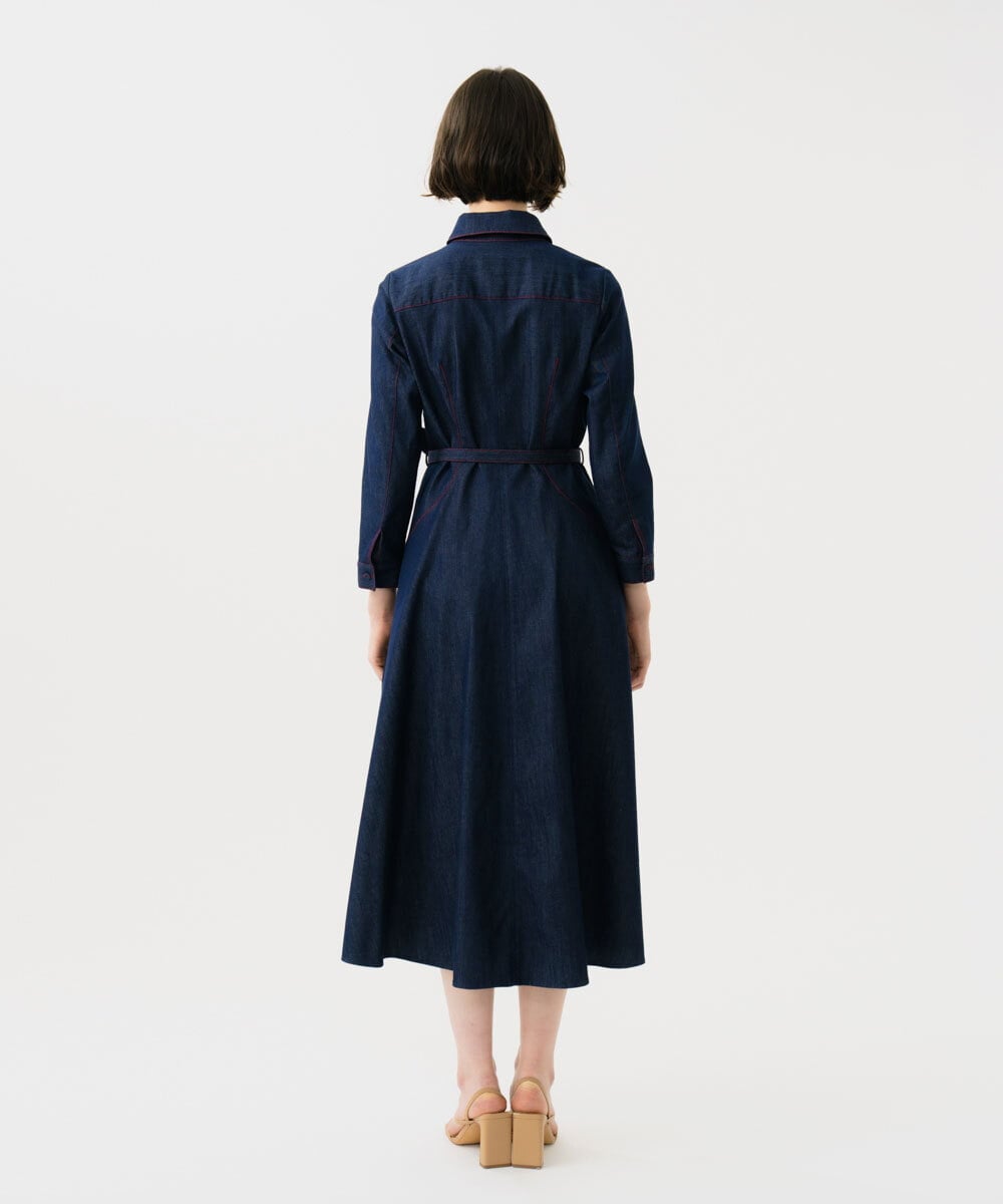 GBEGF06600 Sybilla(シビラ) 【再入荷】ステッチデニムドレス ネイビー