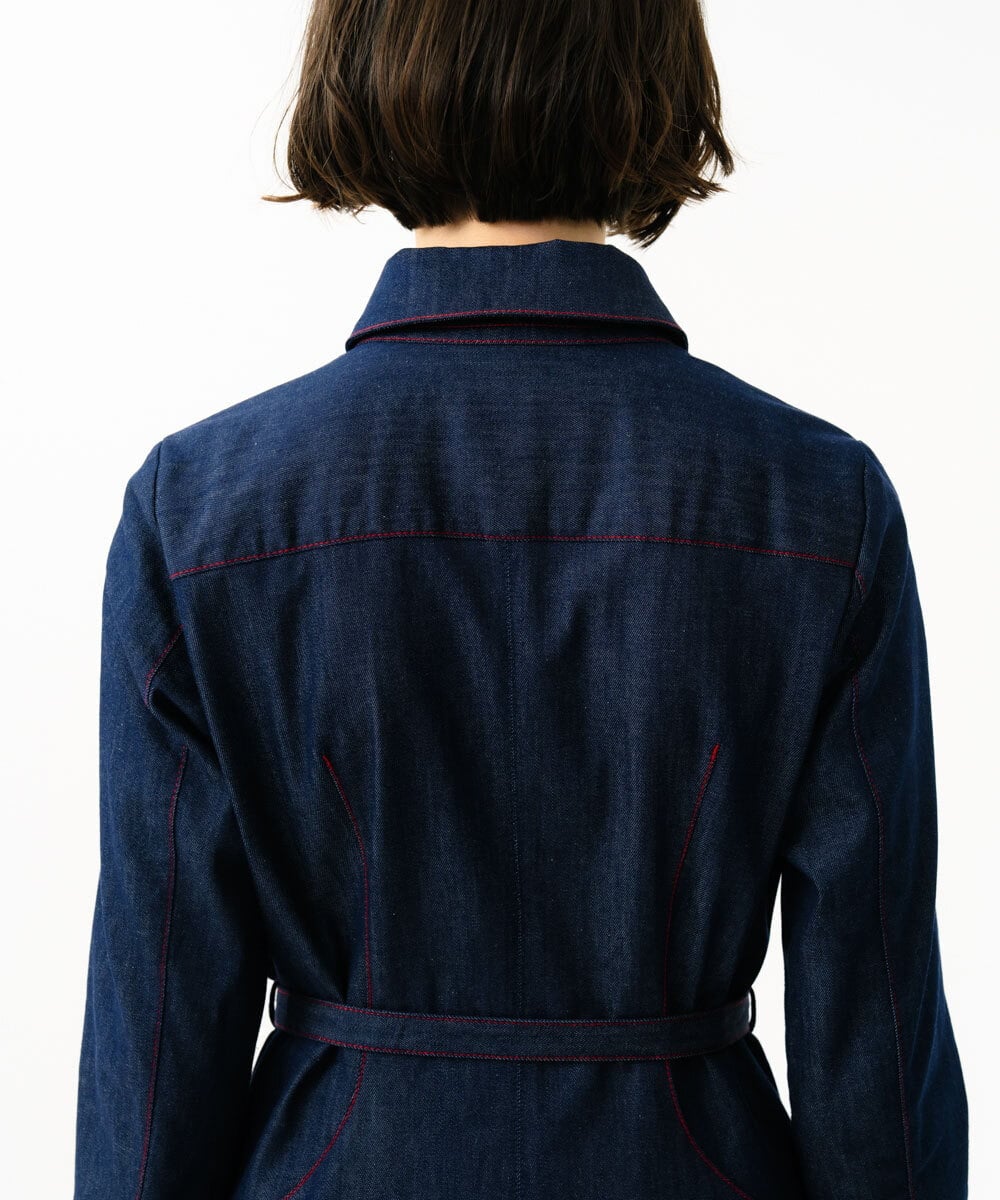 GBEGF06600 Sybilla(シビラ) 【再入荷】ステッチデニムドレス ネイビー