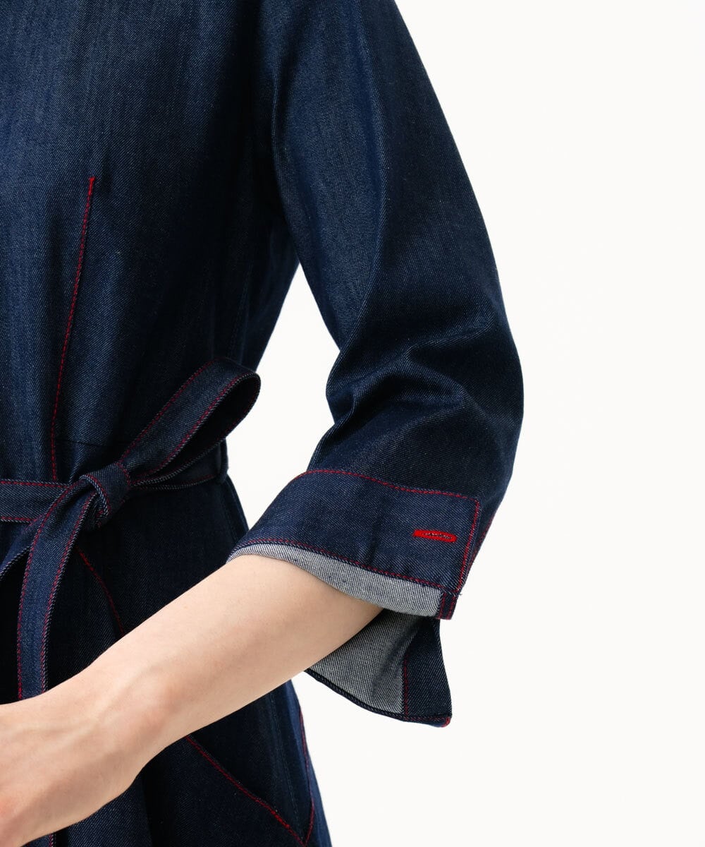 GBEGF06600 Sybilla(シビラ) 【再入荷】ステッチデニムドレス ネイビー