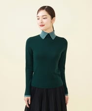 GBFAB04330 Sybilla(シビラ) 【メディア着用】レイヤード風タートルプルオーバー グリーン