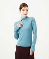 GBFAE33330 Sybilla(シビラ) ステッチデザインハイネックニット サックスブルー