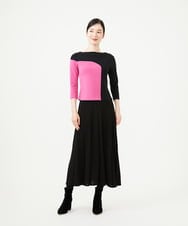 GBFAG01450 Sybilla(シビラ) 【メディア着用】カラーブロックニット ピンク×ブラック