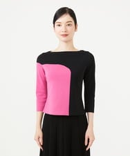 GBFAG01450 Sybilla(シビラ) 【メディア着用】カラーブロックニット ピンク×ブラック