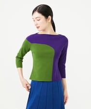 GBFAG01450 Sybilla(シビラ) 【メディア着用】カラーブロックニット グリーン×パープル