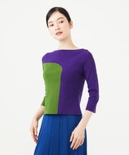 GBFAG01450 Sybilla(シビラ) 【メディア着用】カラーブロックニット グリーン×パープル