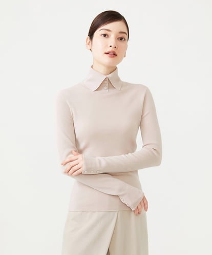 GBFAH05330 Sybilla ボタンデザインハイネックニット