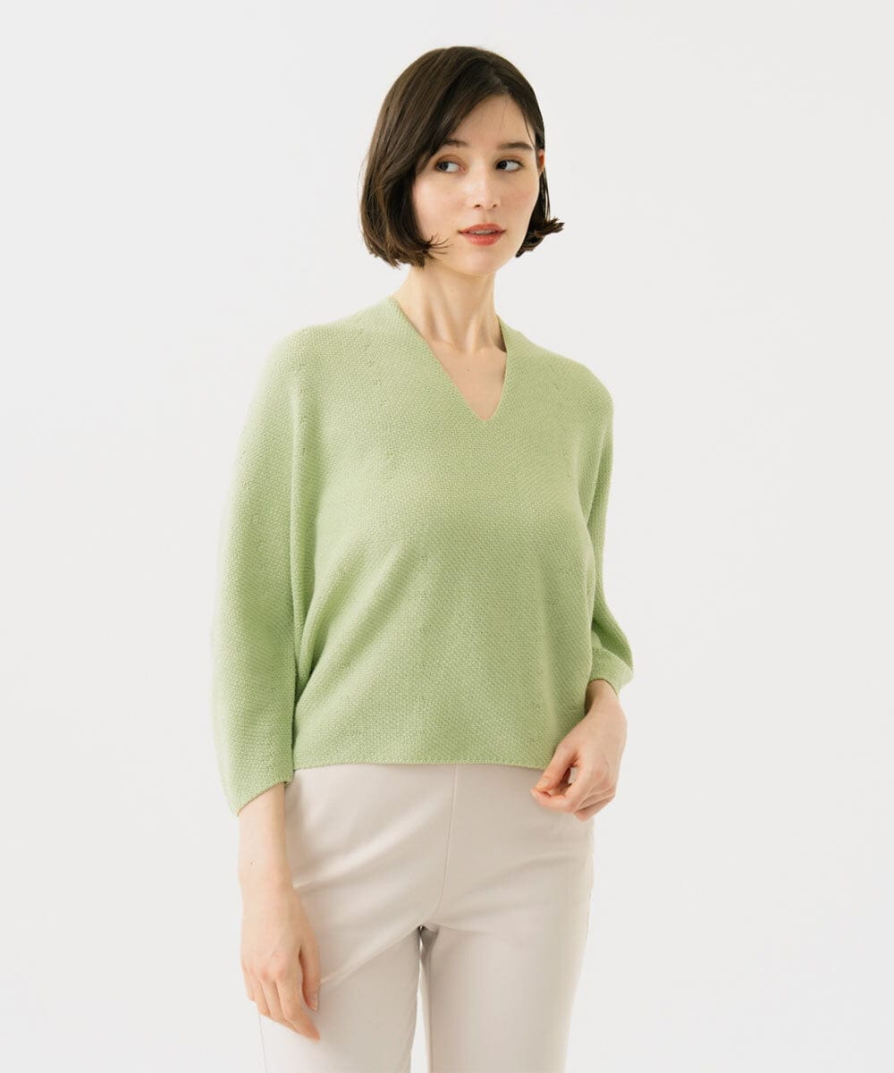 GBFEE50300 Sybilla(シビラ) Vネックフォルムニット ペールグリーン