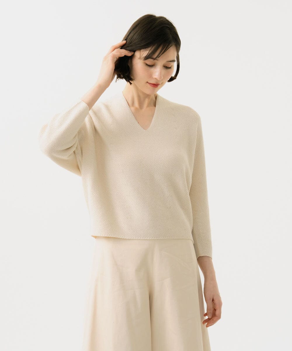 GBFEE50300 Sybilla(シビラ) Vネックフォルムニット アイボリー