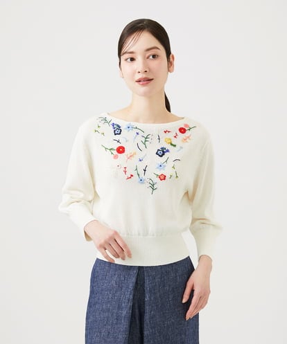 GBFGD01550 Sybilla ビーズフラワー刺繍ニット