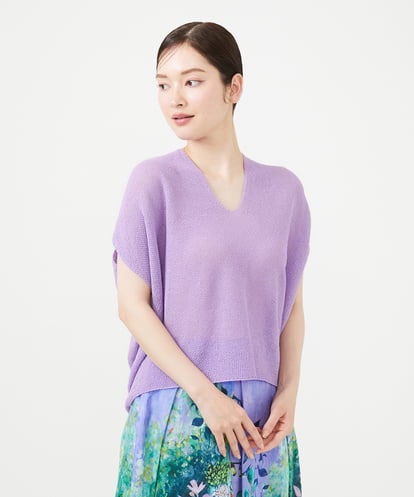 GBFHD30270 Sybilla ペーパーヤーンVネックフォルムニット