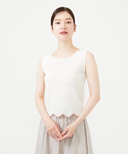 GBFHD31300 Sybilla スカラップヘムノースリーブニット