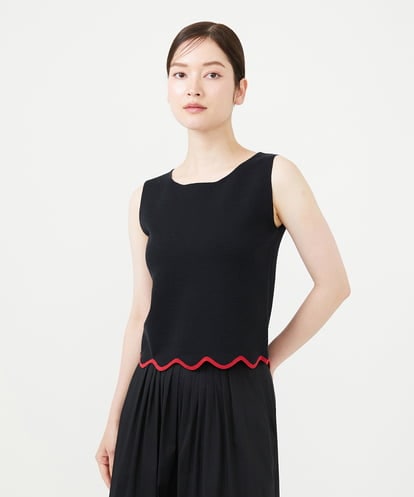GBFHD31300 Sybilla スカラップヘムノースリーブニット