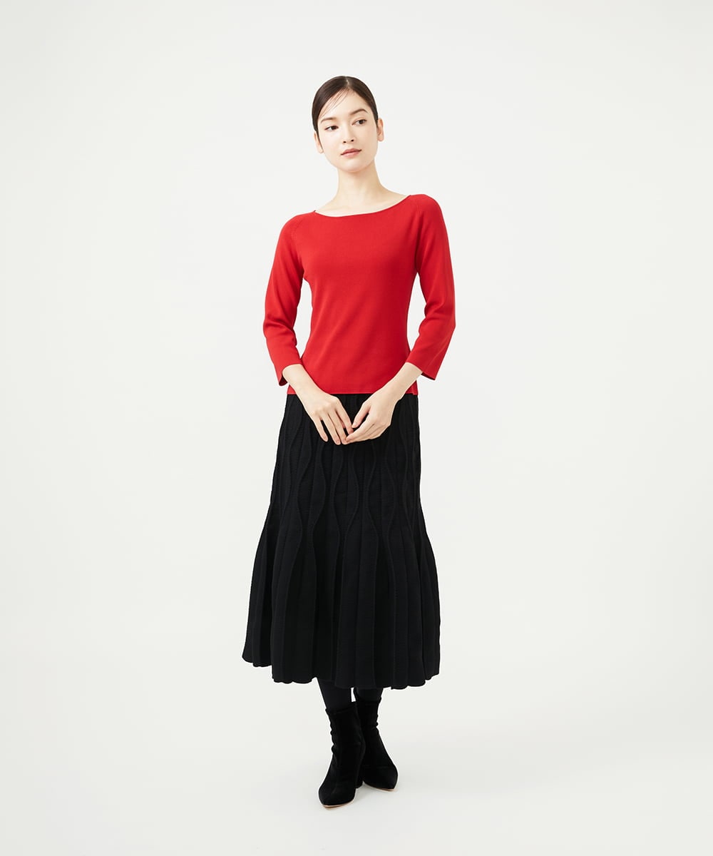 GBGAD01700 Sybilla(シビラ) レリーフニットスカート ブラック
