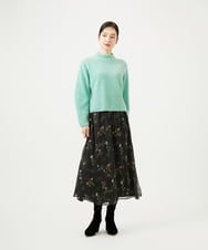 GBHED01700 Sybilla(シビラ) ドットフラワー刺繍スカート ブラック系