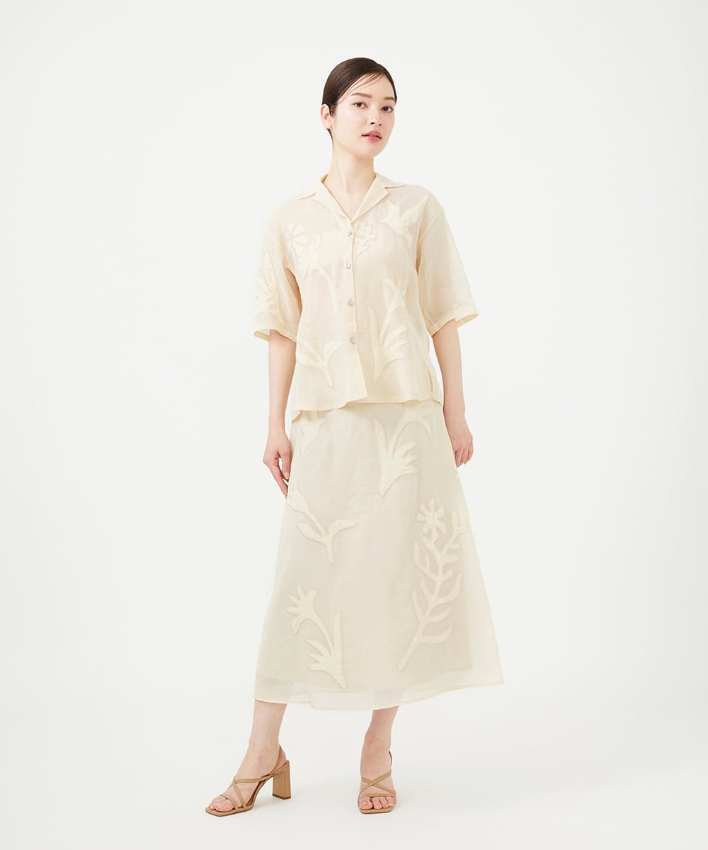 GBHHD03630 Sybilla(シビラ) アップリケシアースカート ベージュ