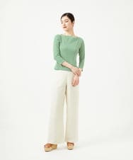 GBKGE01230 Sybilla(シビラ) ボーダーボートネックカットソー グリーン