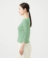 GBKGE01230 Sybilla(シビラ) ボーダーボートネックカットソー グリーン