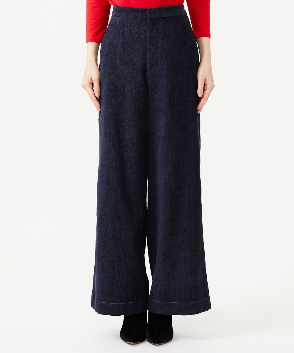 GBLAH35330 Sybilla(シビラ) モールデニムワイドパンツ ダークネイビー