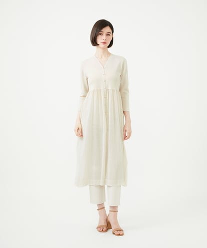 GBSGF01450 Sybilla シアー切り替えロングカーディガン