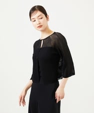 GBSJA70230 Sybilla(シビラ) ペーパーヤーンショートカーディガン ブラック