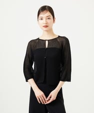 GBSJA70230 Sybilla(シビラ) ペーパーヤーンショートカーディガン ブラック