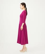 GDEAD22420 Sybilla(シビラ) タッキングデザインドレス（7分袖） ピンクパープル