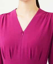 GDEAD22420 Sybilla(シビラ) タッキングデザインドレス（7分袖） ピンクパープル