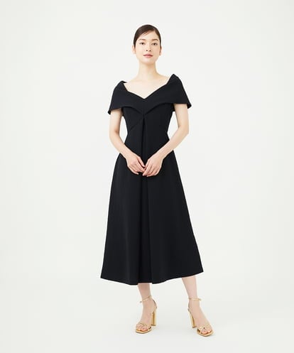 GDEAG36700 Sybilla ワイドカラーVネックドレス