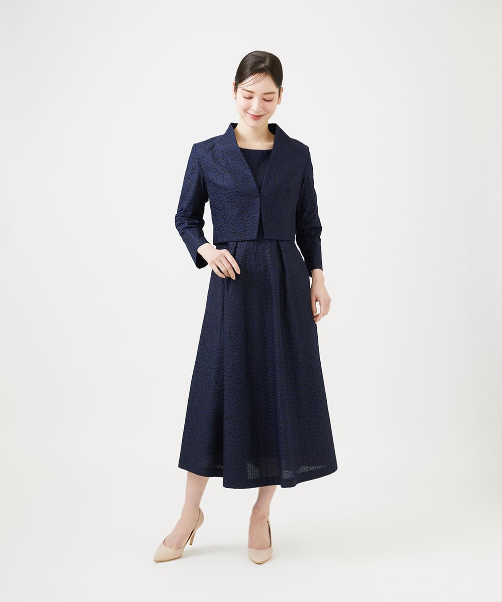 GDEGD84630 Sybilla(シビラ) フラワー総刺繍ドレス ネイビー