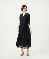 GDEGF21700 Sybilla(シビラ) シアーパイピングドレス ブラック