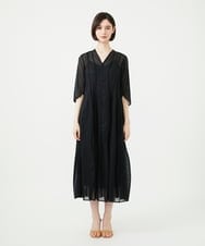 GDEGF21700 Sybilla(シビラ) シアーパイピングドレス ブラック