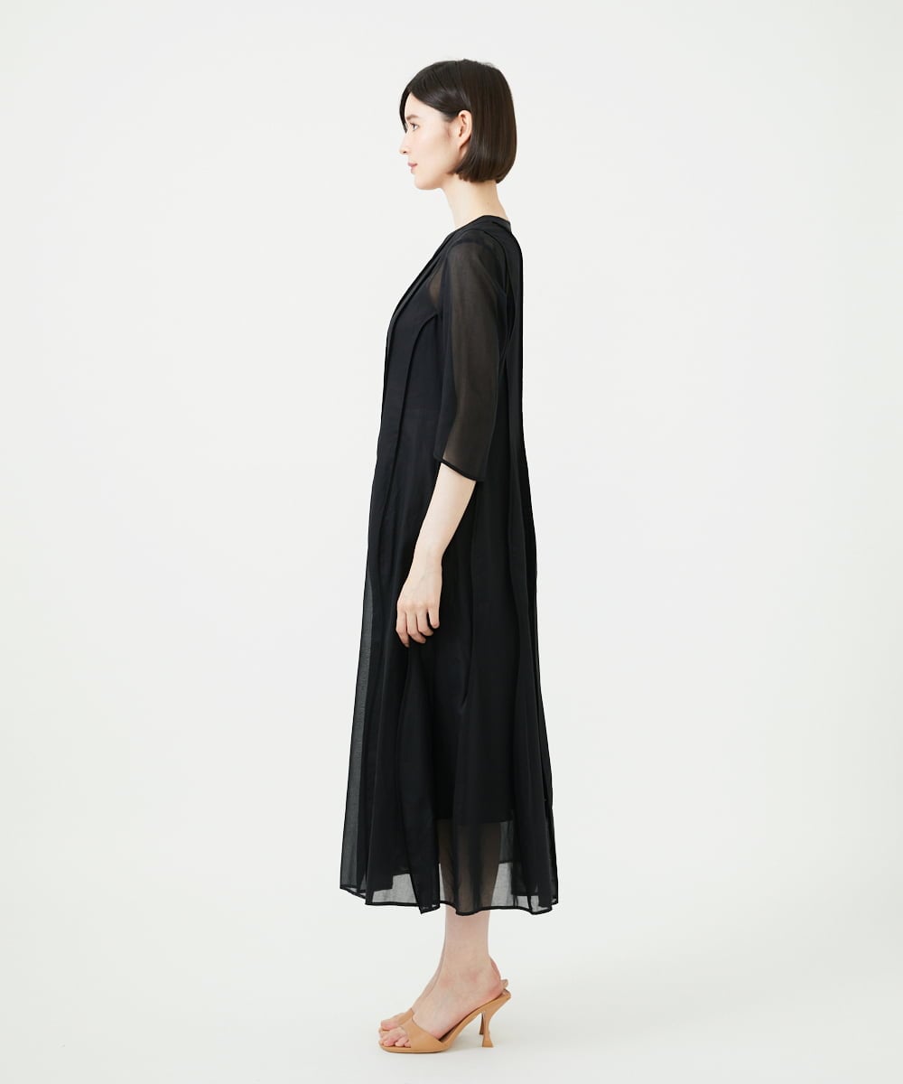 GDEGF21700 Sybilla(シビラ) シアーパイピングドレス ブラック