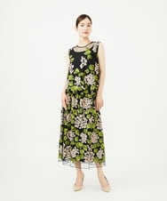GDHAD90600 Sybilla(シビラ) アジサイ刺繍チュールスカート ブラック