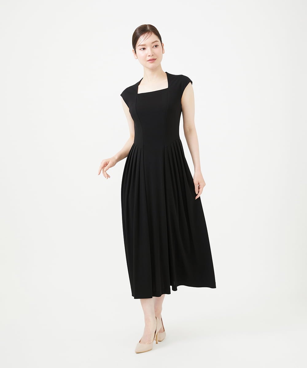 GDPAG90500 Sybilla(シビラ) ストレッチスクエアネックドレス ブラック