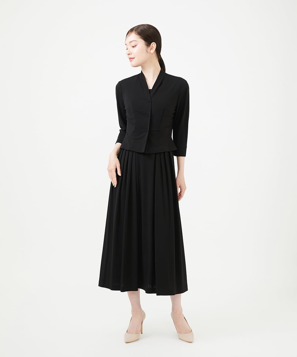 GDPAG90500 Sybilla(シビラ) ストレッチスクエアネックドレス ブラック