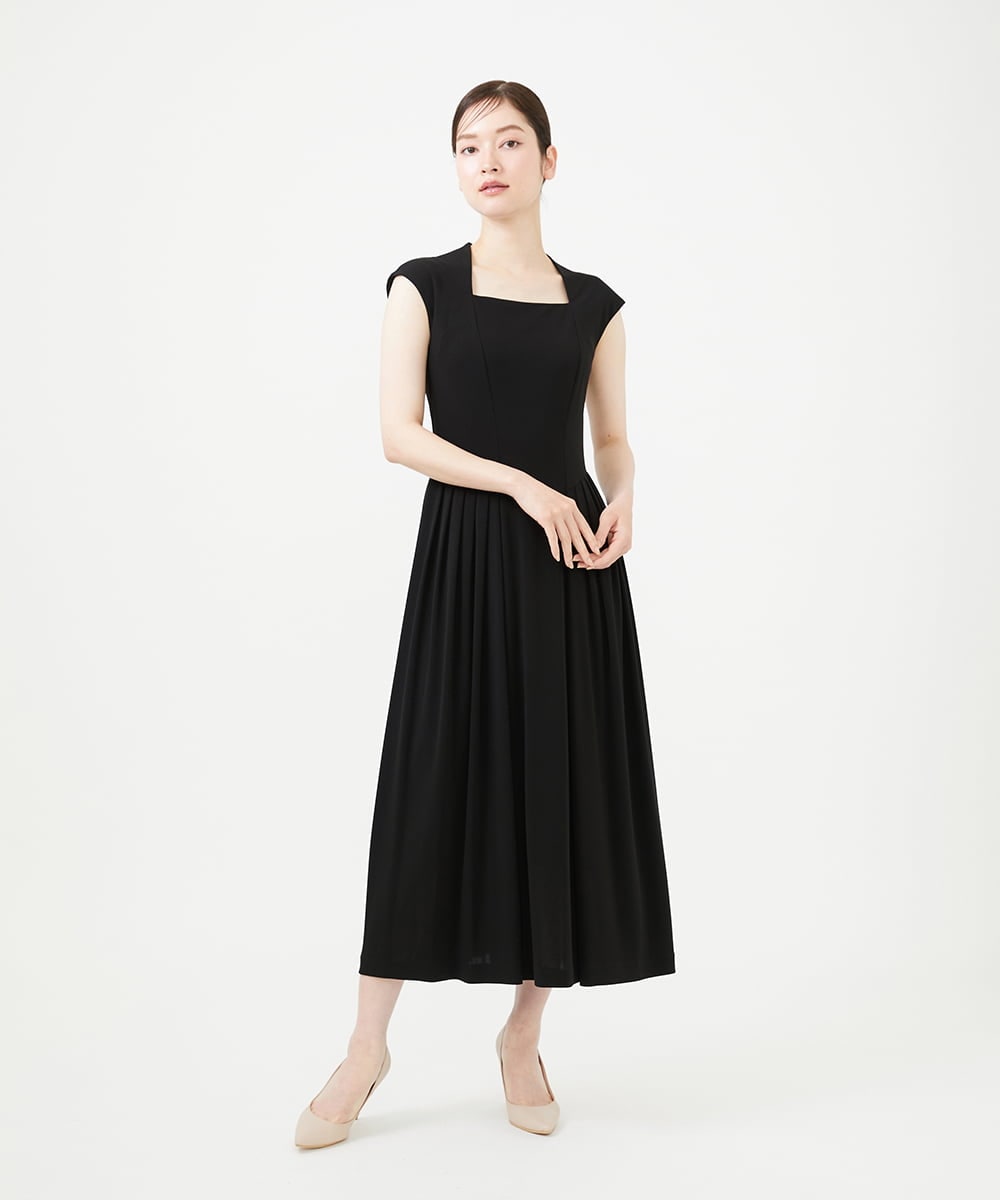 GDPAG90500 Sybilla(シビラ) ストレッチスクエアネックドレス ブラック