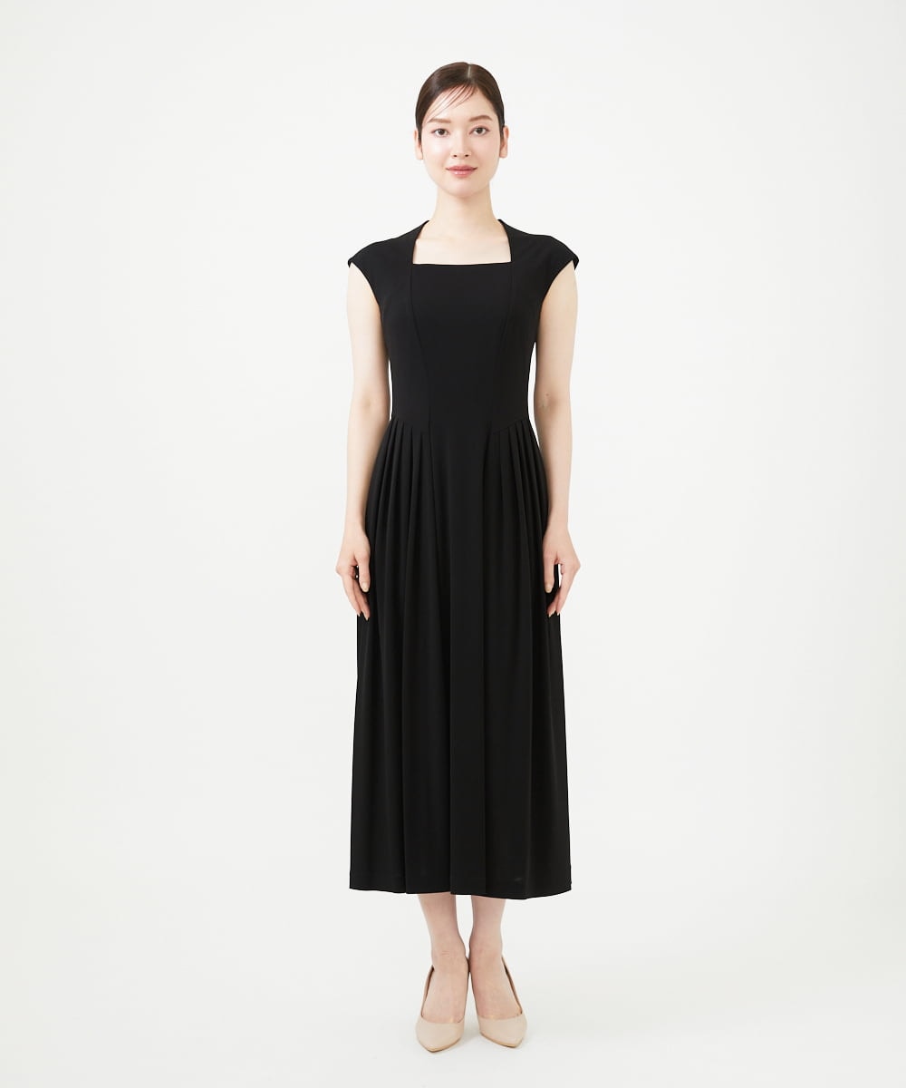 GDPAG90500 Sybilla(シビラ) ストレッチスクエアネックドレス ブラック