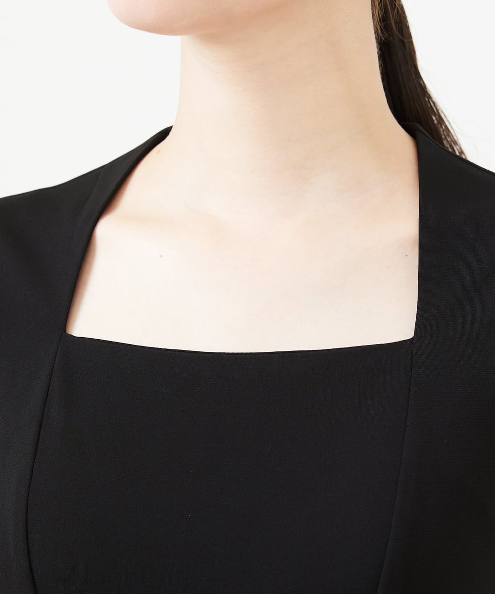 GDPAG90500 Sybilla(シビラ) ストレッチスクエアネックドレス ブラック
