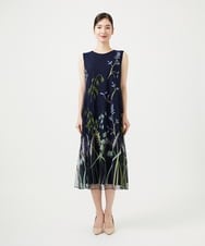 GDPGD90800 Sybilla(シビラ) リーフ刺繍チュールドレス ネイビー