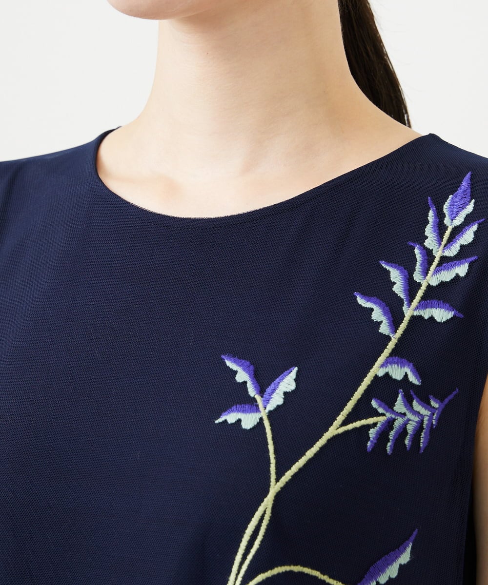 GDPGD90800 Sybilla(シビラ) リーフ刺繍チュールドレス ネイビー