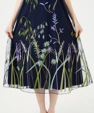 GDPGD90800 Sybilla(シビラ) リーフ刺繍チュールドレス ネイビー